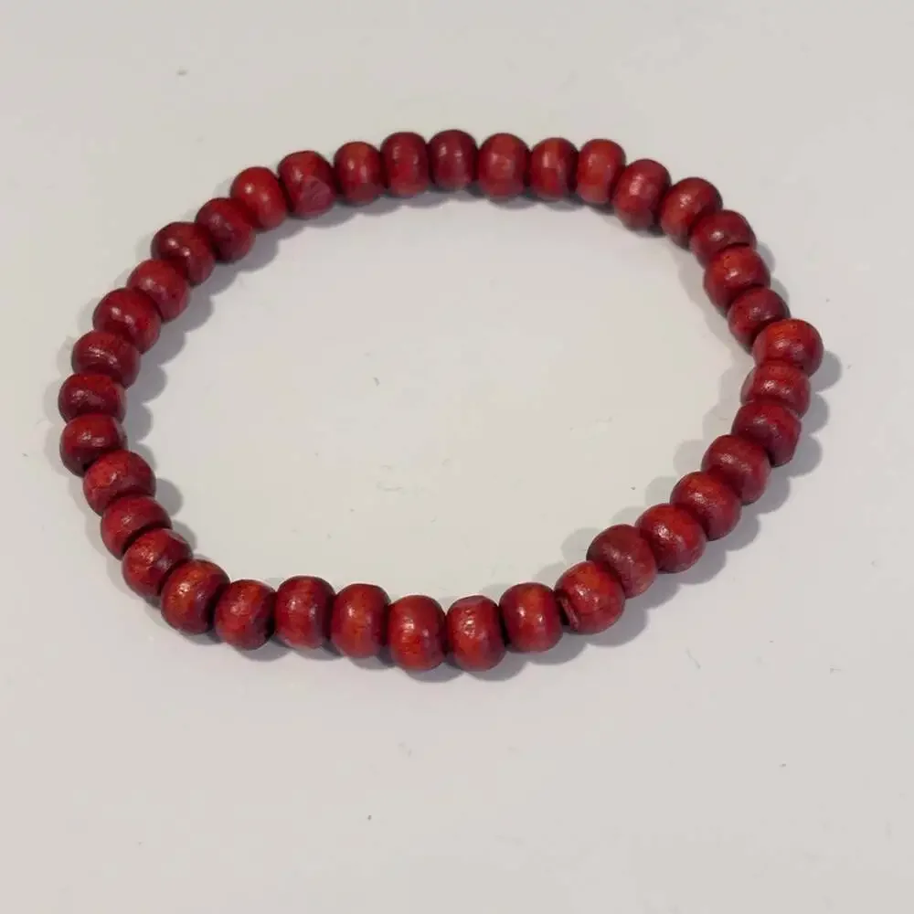 The Bead Chest Stackable Red Beaded Stretch Bracelet Jewelry